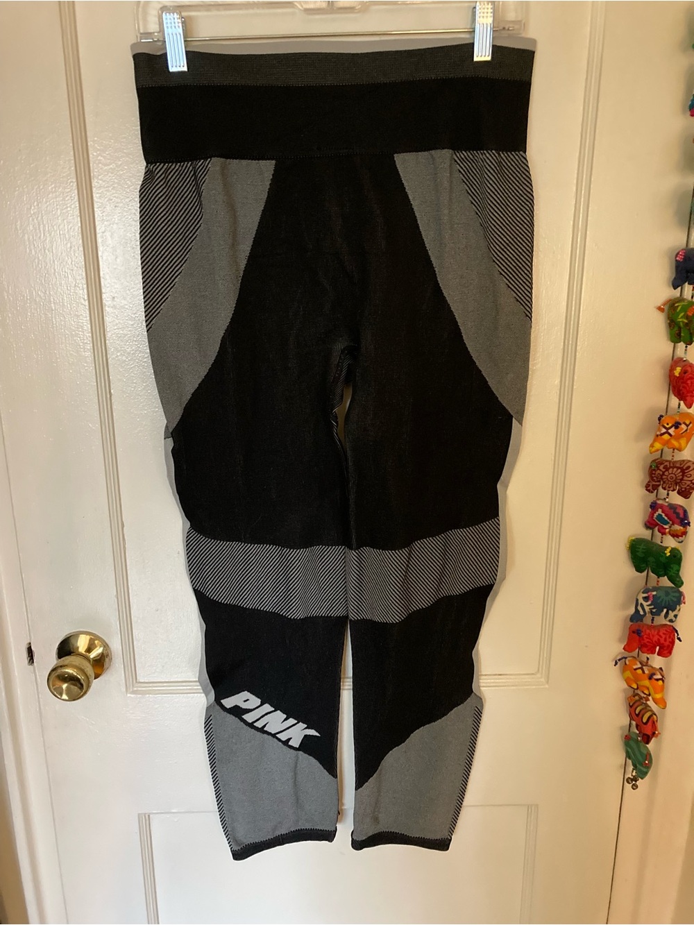 Victorias Secret PINK Cool & Comfy Black and Grey ribbed leggings, size XL - Picture 2 of 7